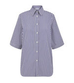 Blue Oversized Stripes Shirt 1