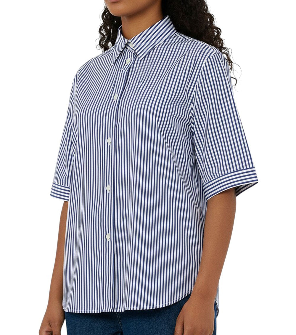 Blue Oversized Stripes Shirt 3