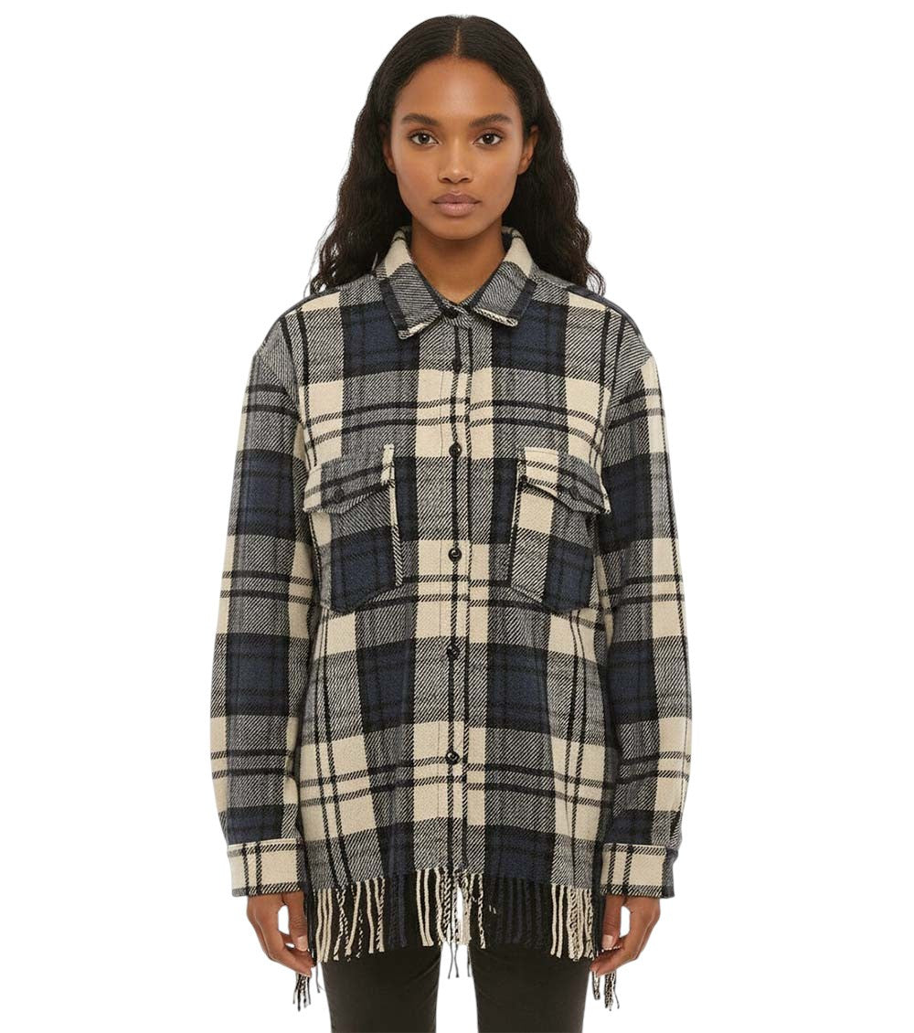Blue Oversized Checked Shirt 1
