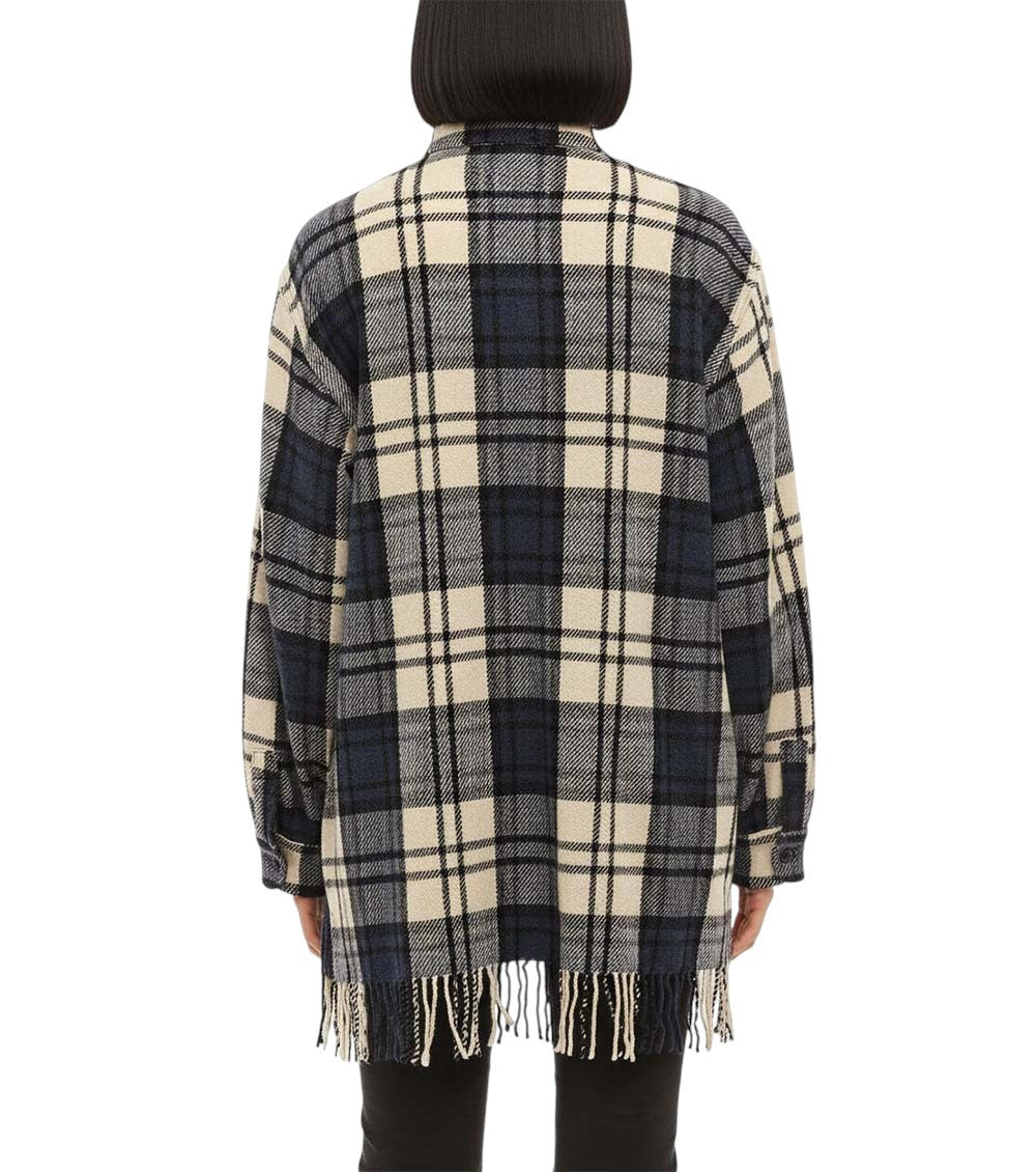 Blue Oversized Checked Shirt 2