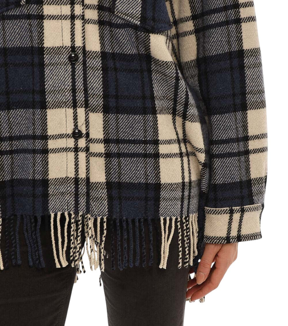 Blue Oversized Checked Shirt 3