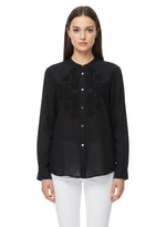 Black Regular Embroidered Shirt 1