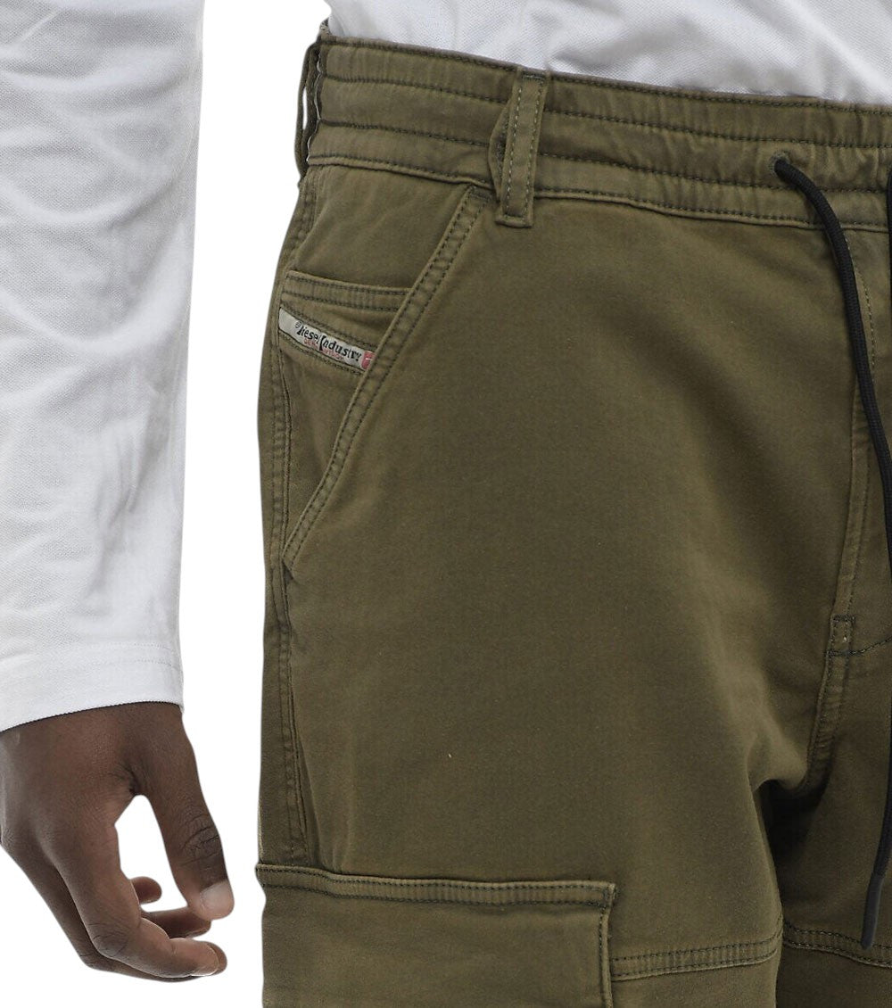 Green Tapered Cargo Jeans 3