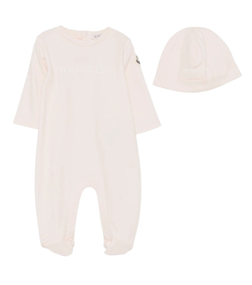 2-piece Light Pink Logo Romper/Hat Set (Babies) 1
