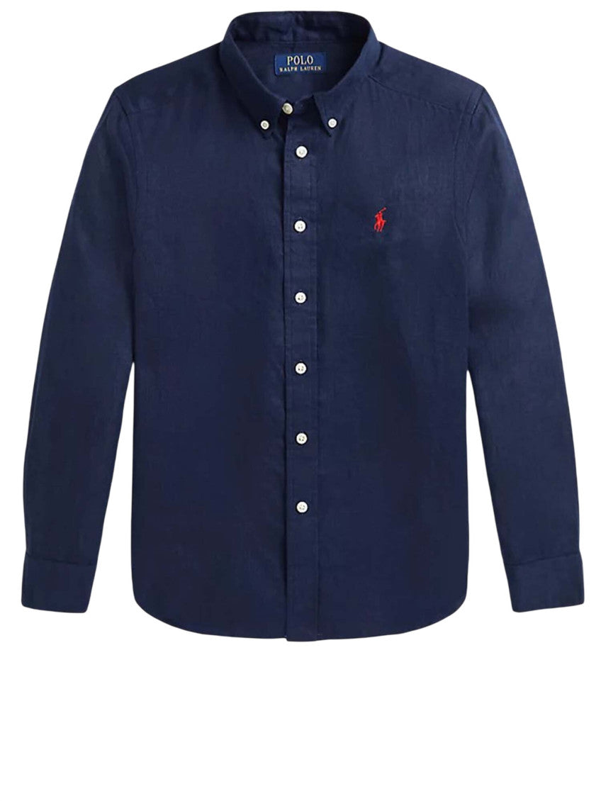 Boys Navy Blue Logo Shirt 1