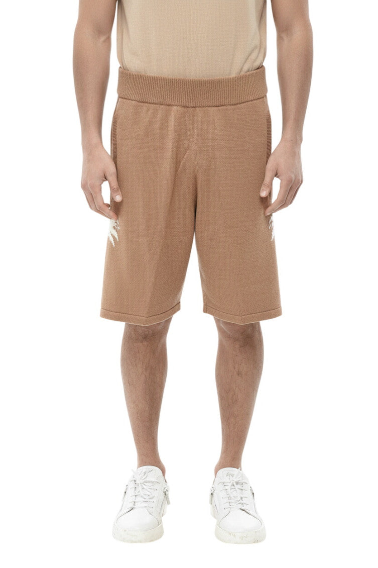 Beige Knitted Shorts 1