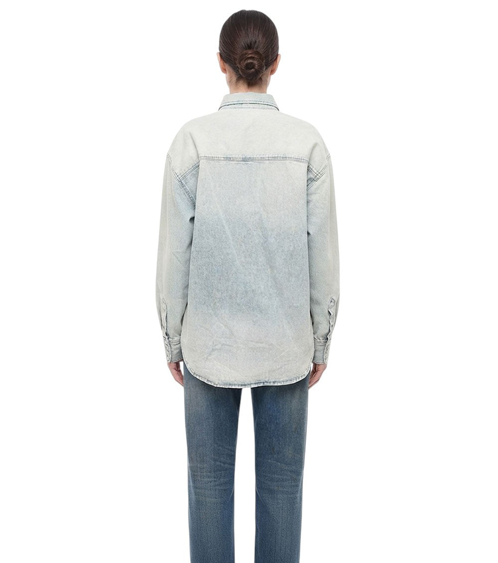 Light Blue Oversized Solid Shirt 2