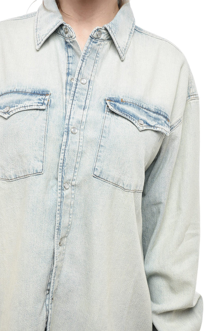 Light Blue Oversized Solid Shirt 3