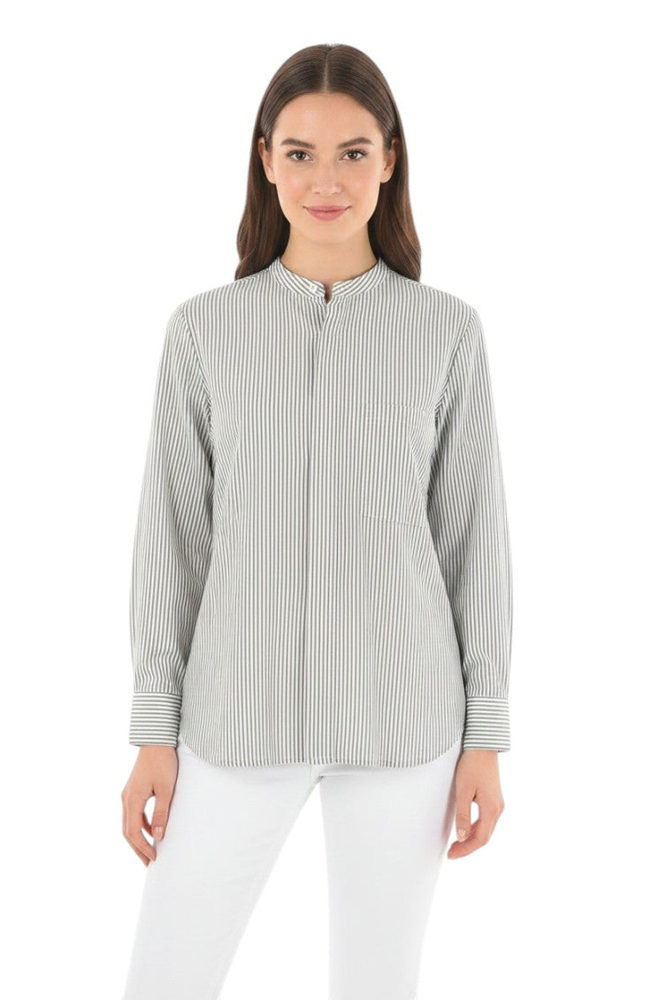 Grey Oversized Stripes Shirt 1