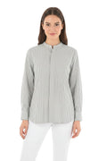 Grey Oversized Stripes Shirt 1