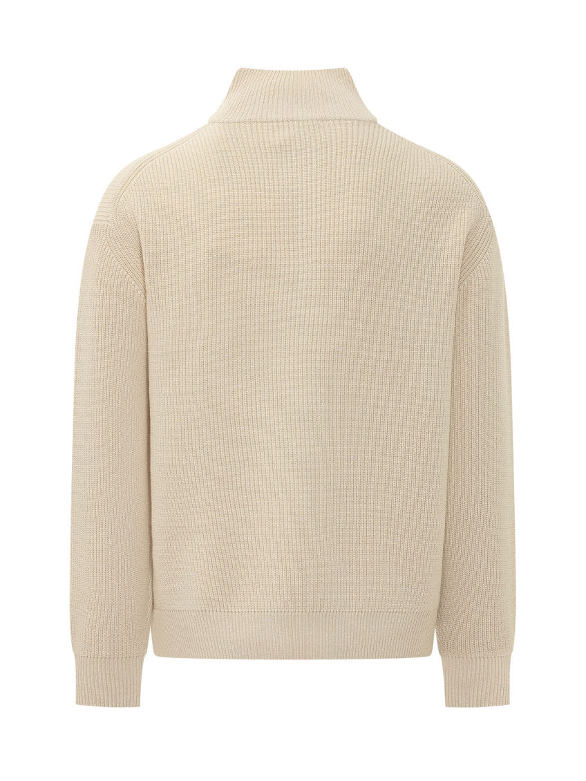 Off White Half Zip Sweater 2