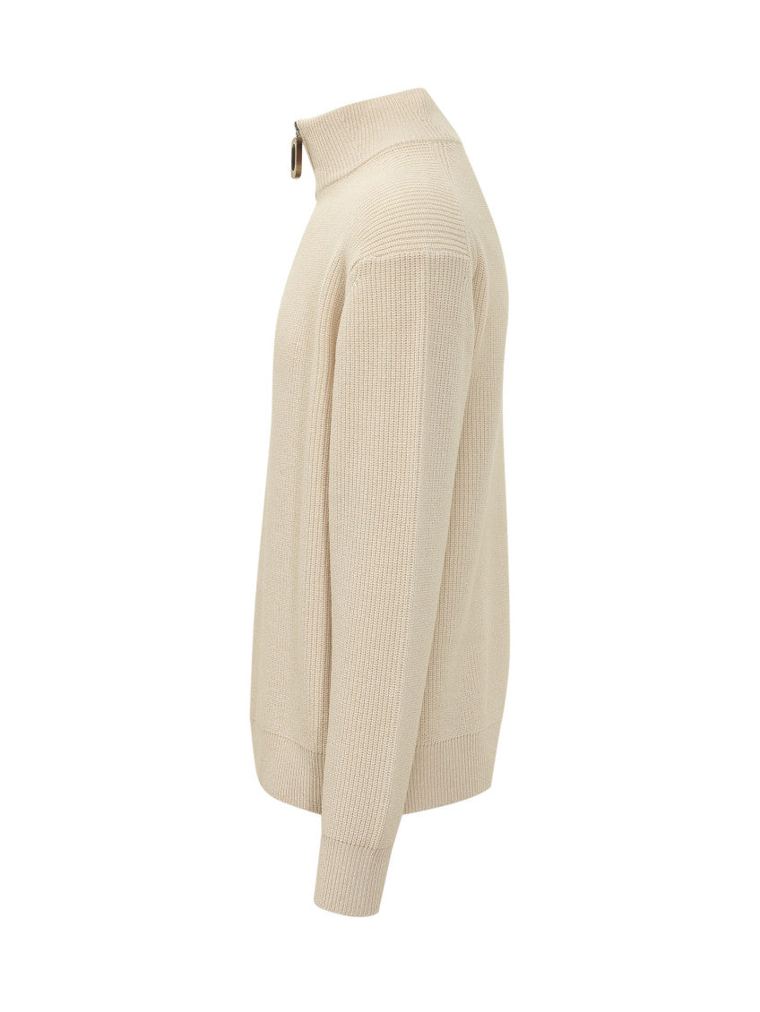 Off White Half Zip Sweater 3