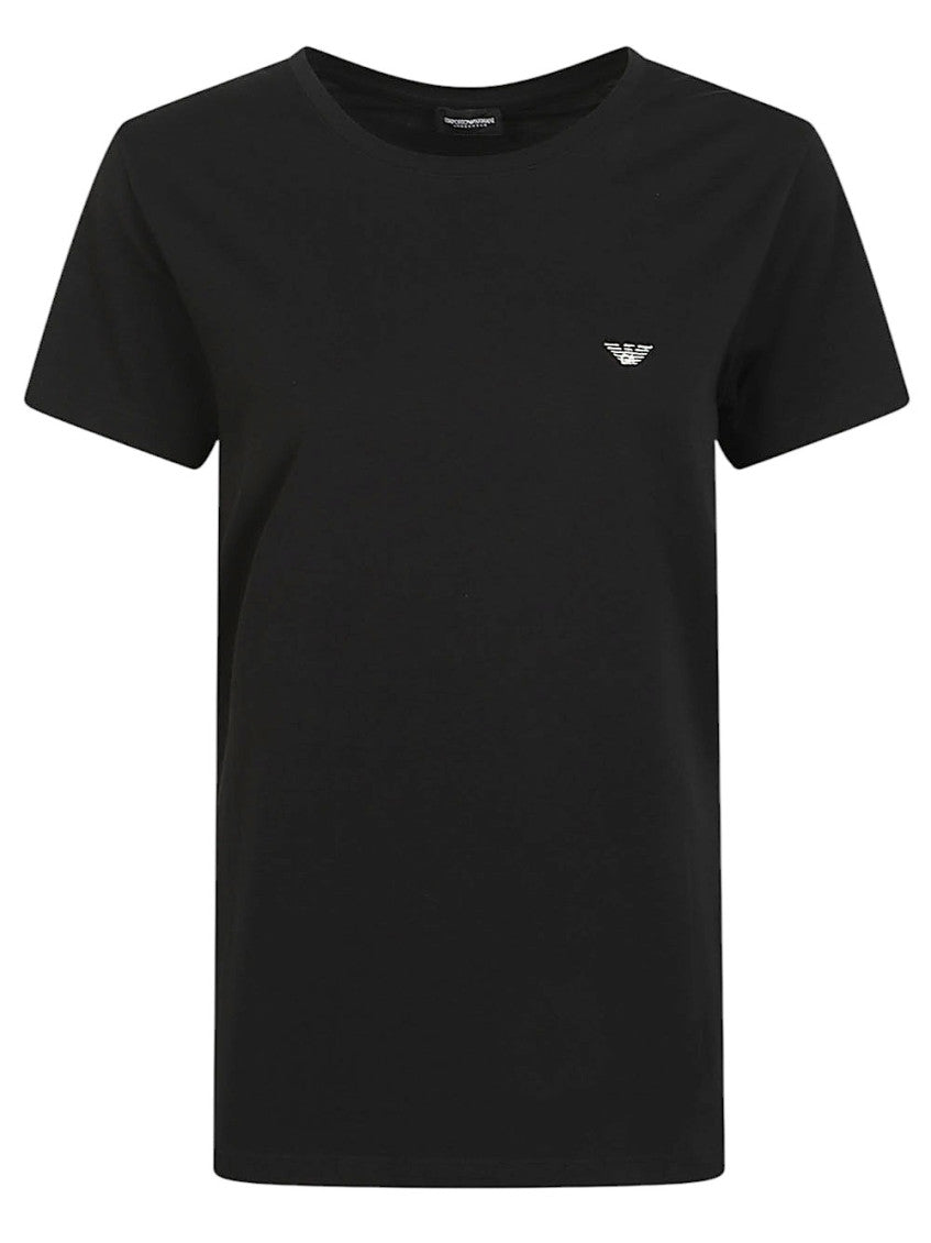Black Single-Pack Logo Crew Neck T-Shirt 1