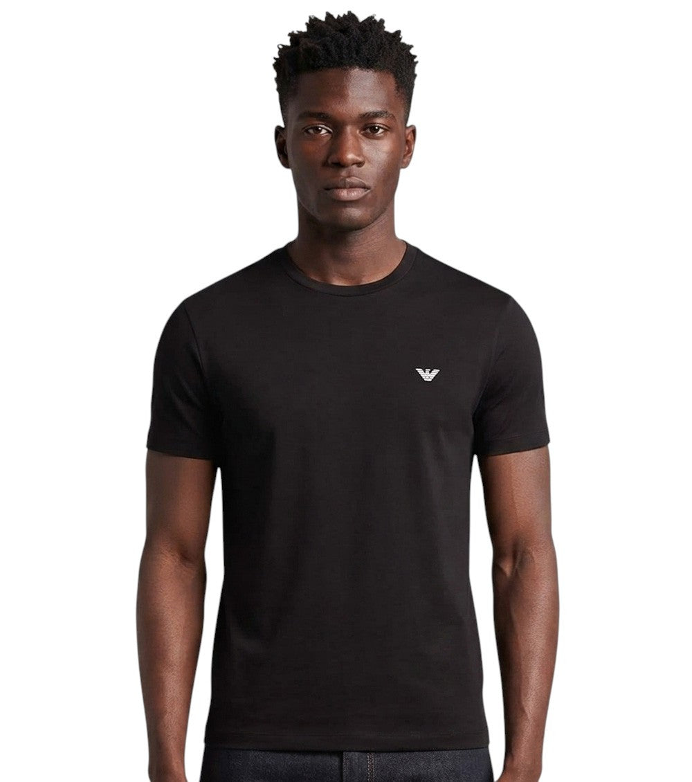 Black Single-Pack Logo Crew Neck T-Shirt 3
