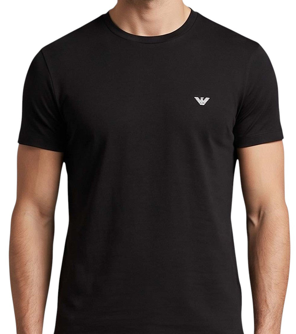 Black Single-Pack Logo Crew Neck T-Shirt 4