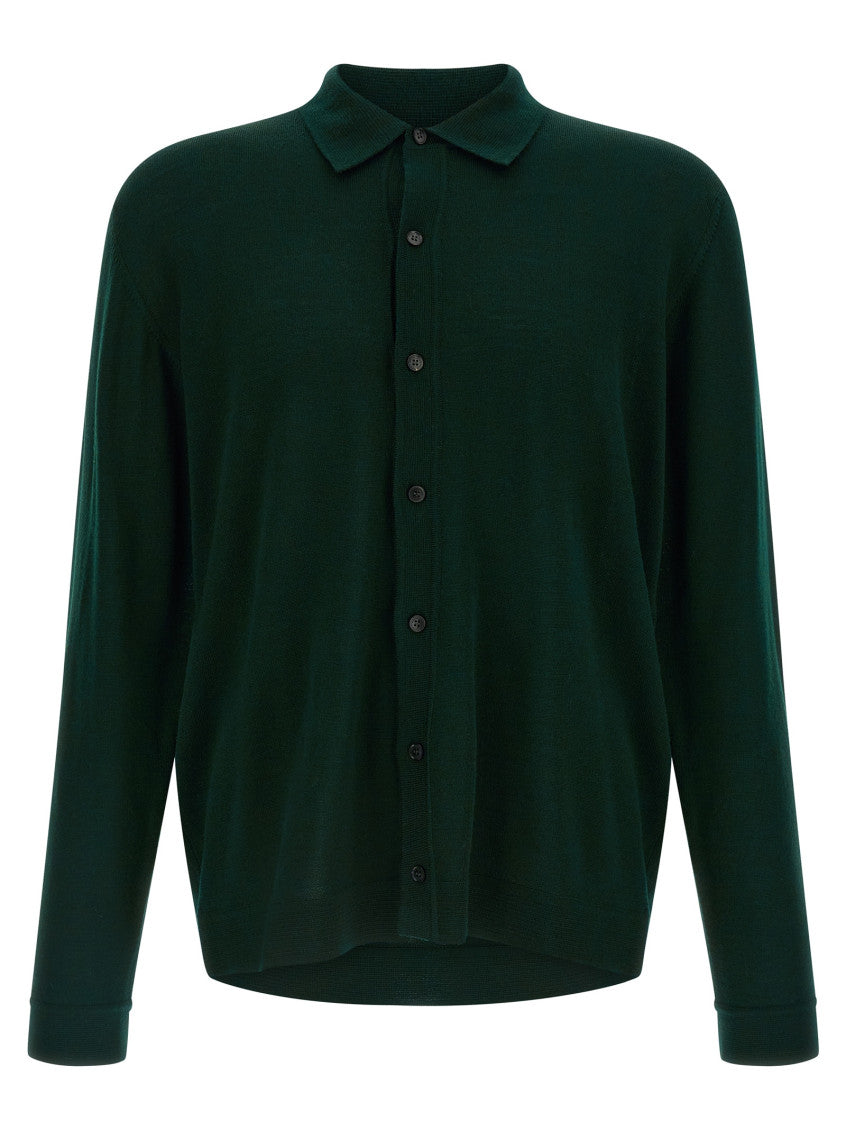 Green Wool Cardigan 1