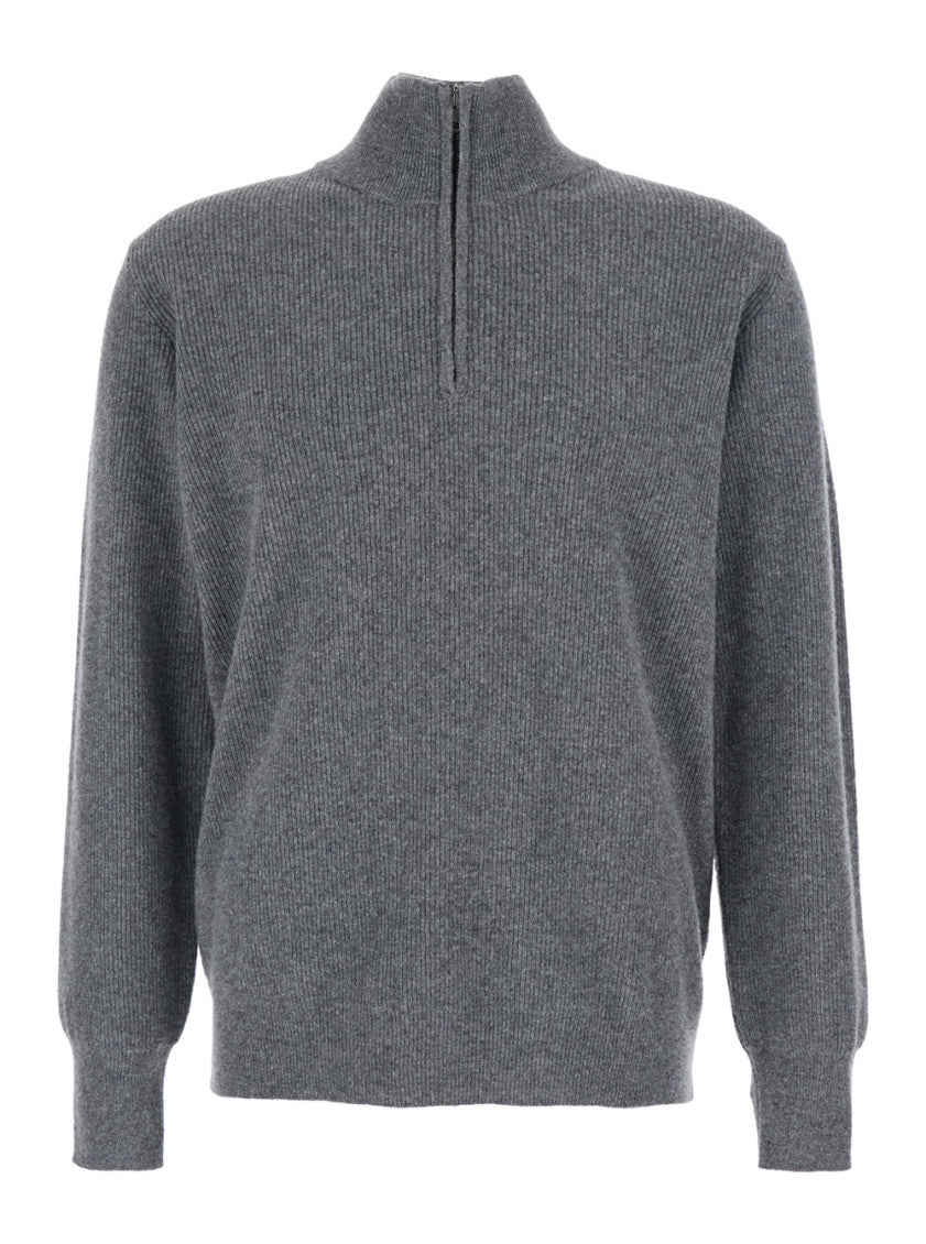 Grey High Neck Sweater 1