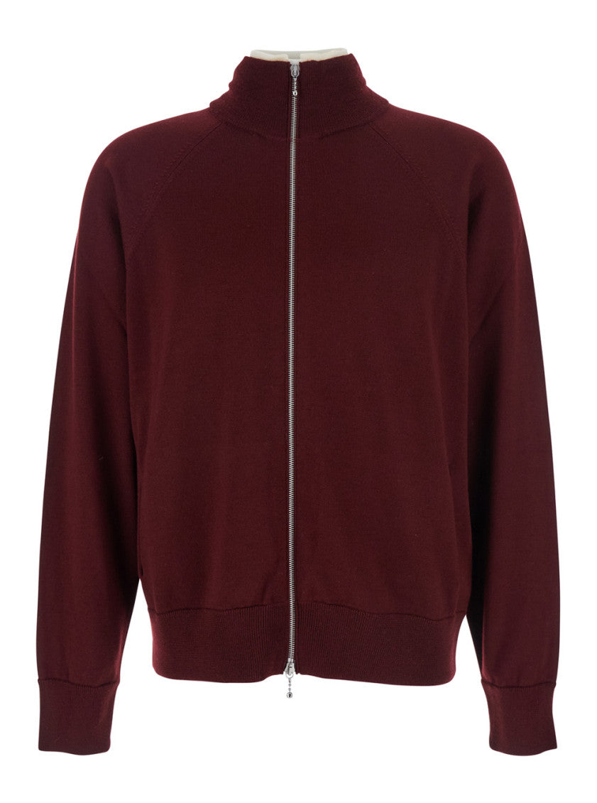 Bordeaux Zip Up Cardigan 1