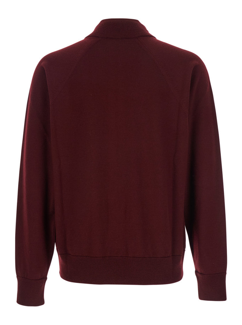 Bordeaux Zip Up Cardigan 2