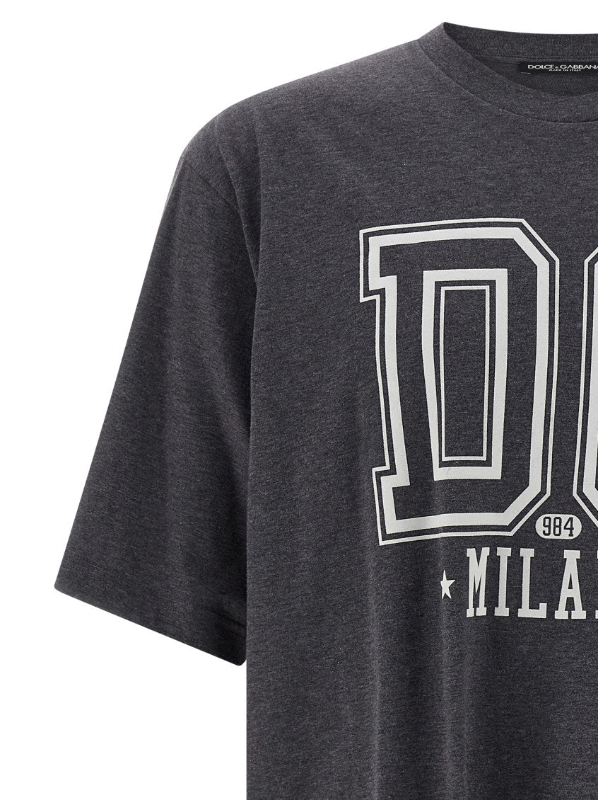 Grey Flocked print T-shirt 3