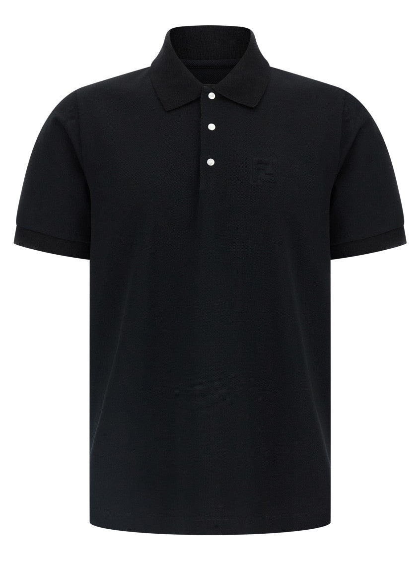 Black 'Zucca Piquet' polo shirt 1