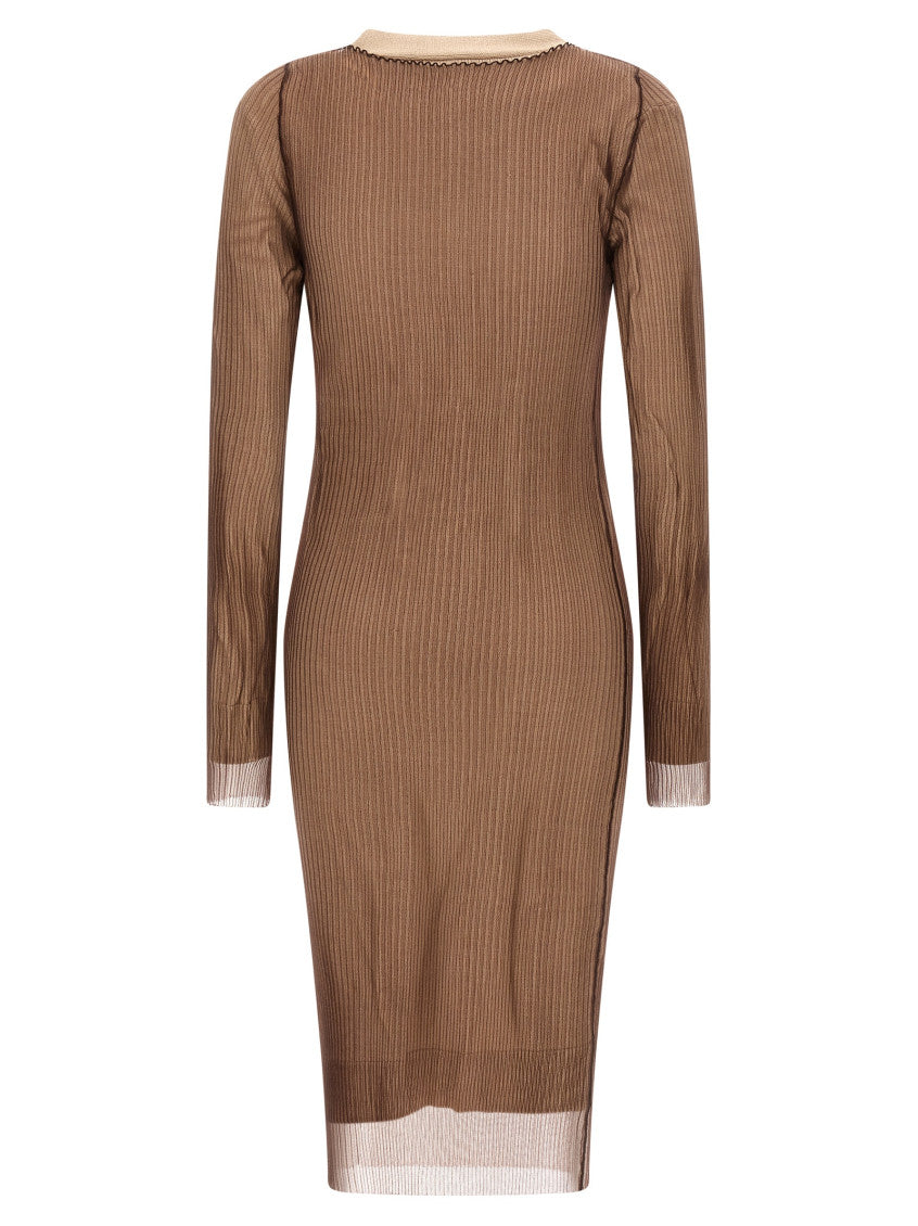 Beige 'Trapped' double layer dress 2