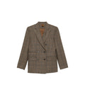 Brown Checks Peaked Lapel Blazer 1