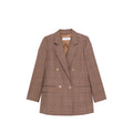 Brown Checks Peaked Lapel Blazer 1