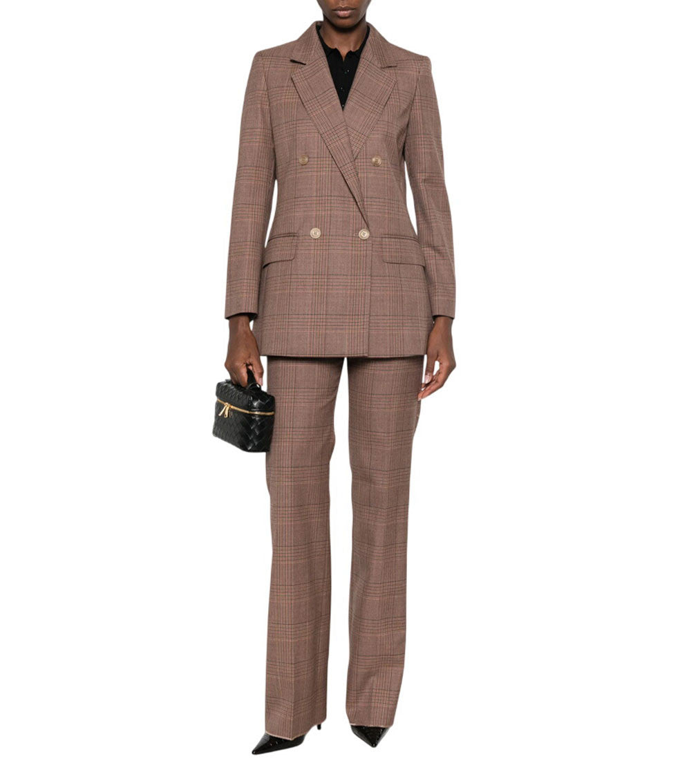 Brown Checks Peaked Lapel Blazer 2