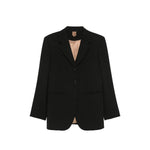 Black Solid Notched Lapel Blazer 1