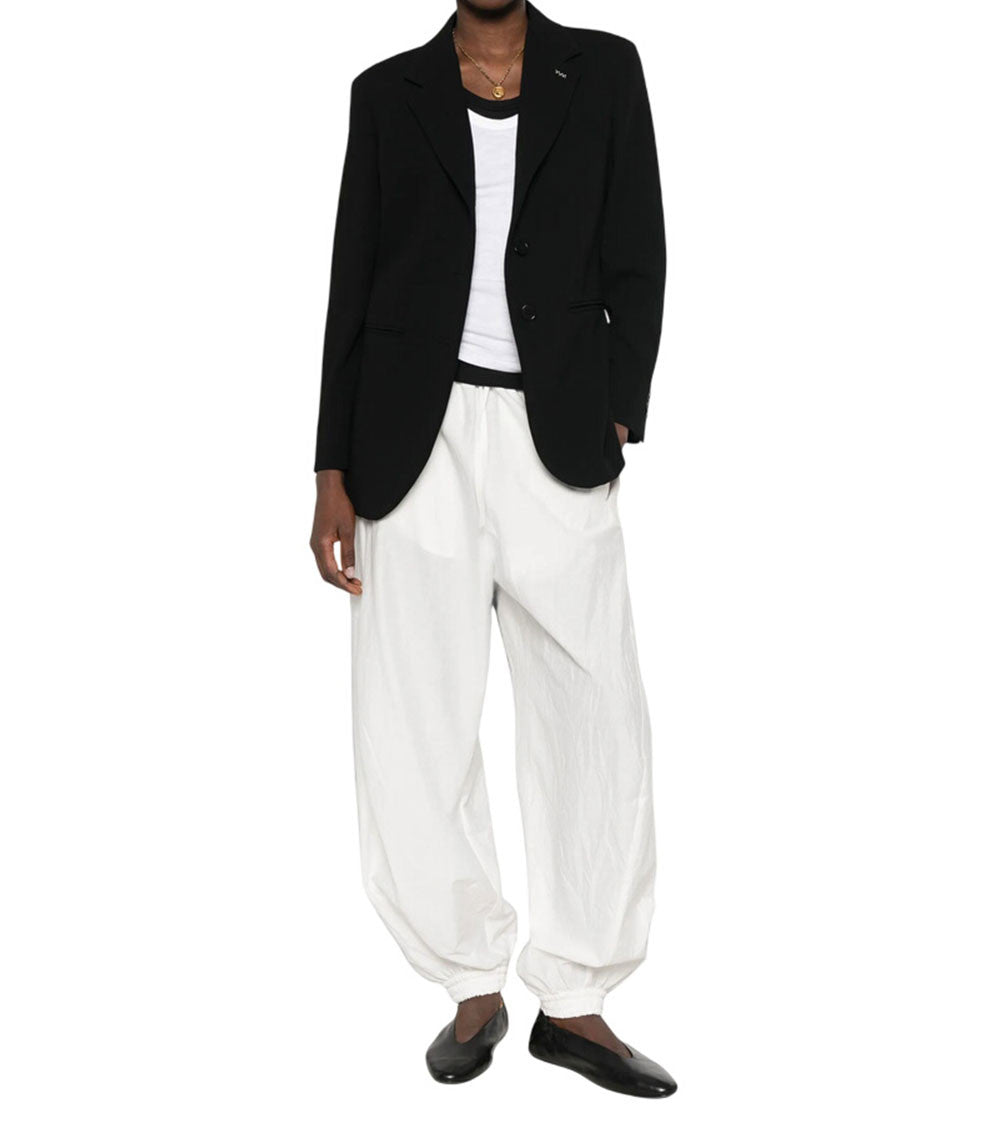 Black Solid Notched Lapel Blazer 2