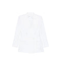 White Solid Notched Lapel Blazer 1