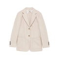 Beige Notched Lapel Blazer 1