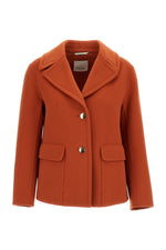 Orange Solid Notched Lapel Blazer 1