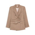 Brown Solid Notched Lapel Blazer 1