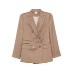 Brown Solid Notched Lapel Blazer 1