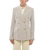 Grey Textured Peaked Lapel Blazer 1
