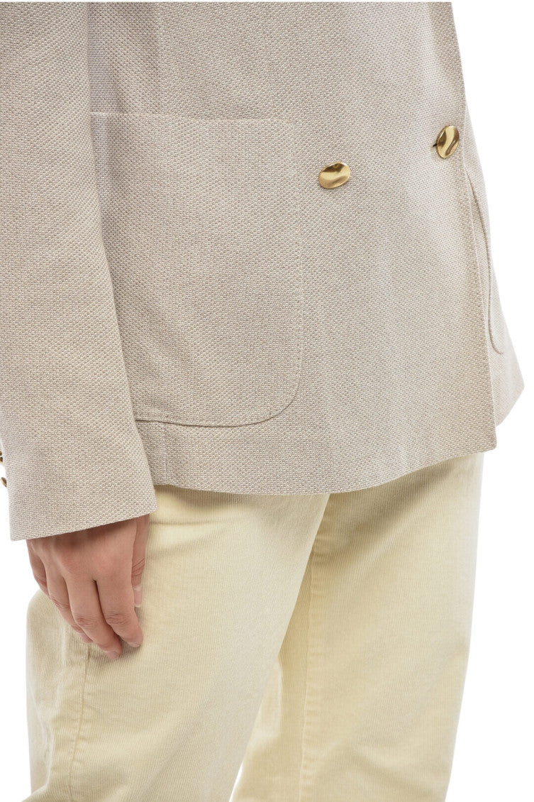 Grey Textured Peaked Lapel Blazer 3