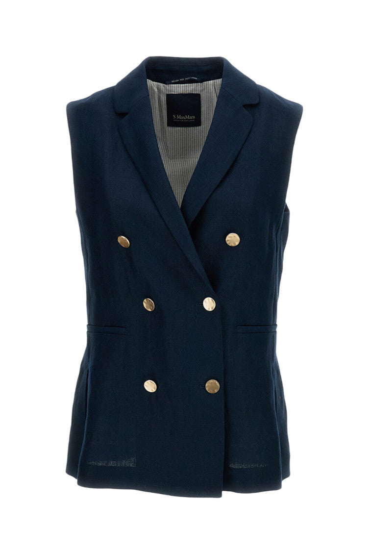 Dark Blue  Notched Lapel Blazer 1