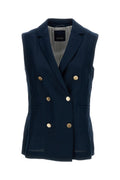 Dark Blue  Notched Lapel Blazer 1