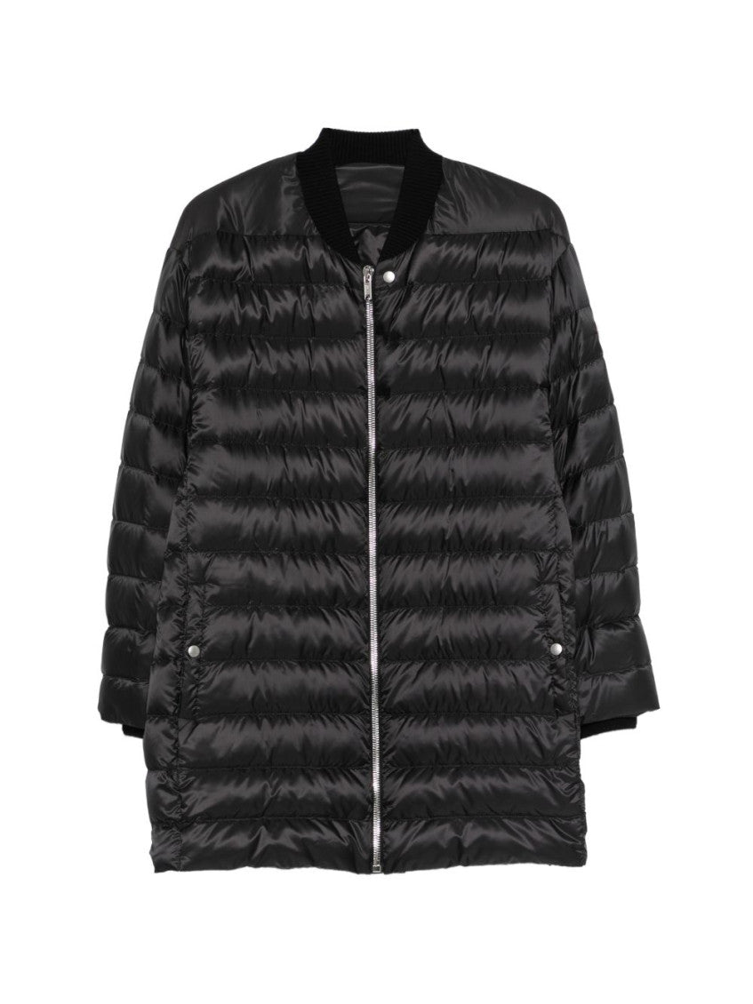 Black Quilted Mock Collar Jacket 1