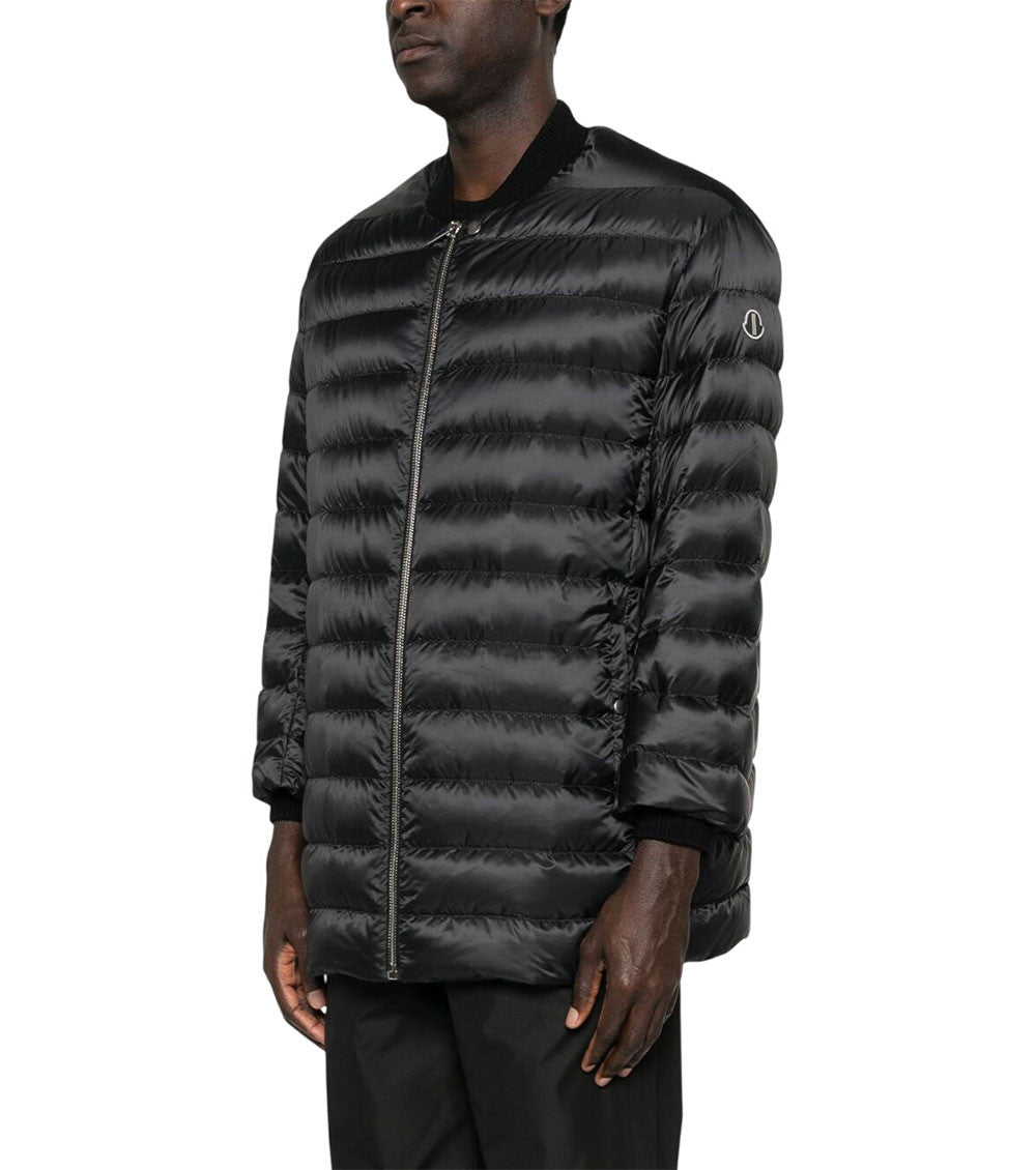 Black Quilted Mock Collar Jacket 2