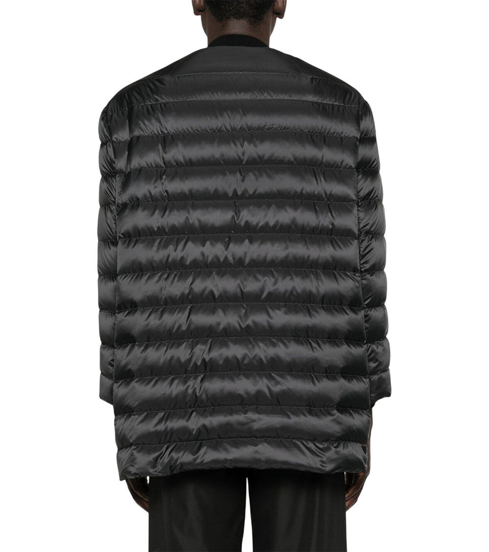 Black Quilted Mock Collar Jacket 3