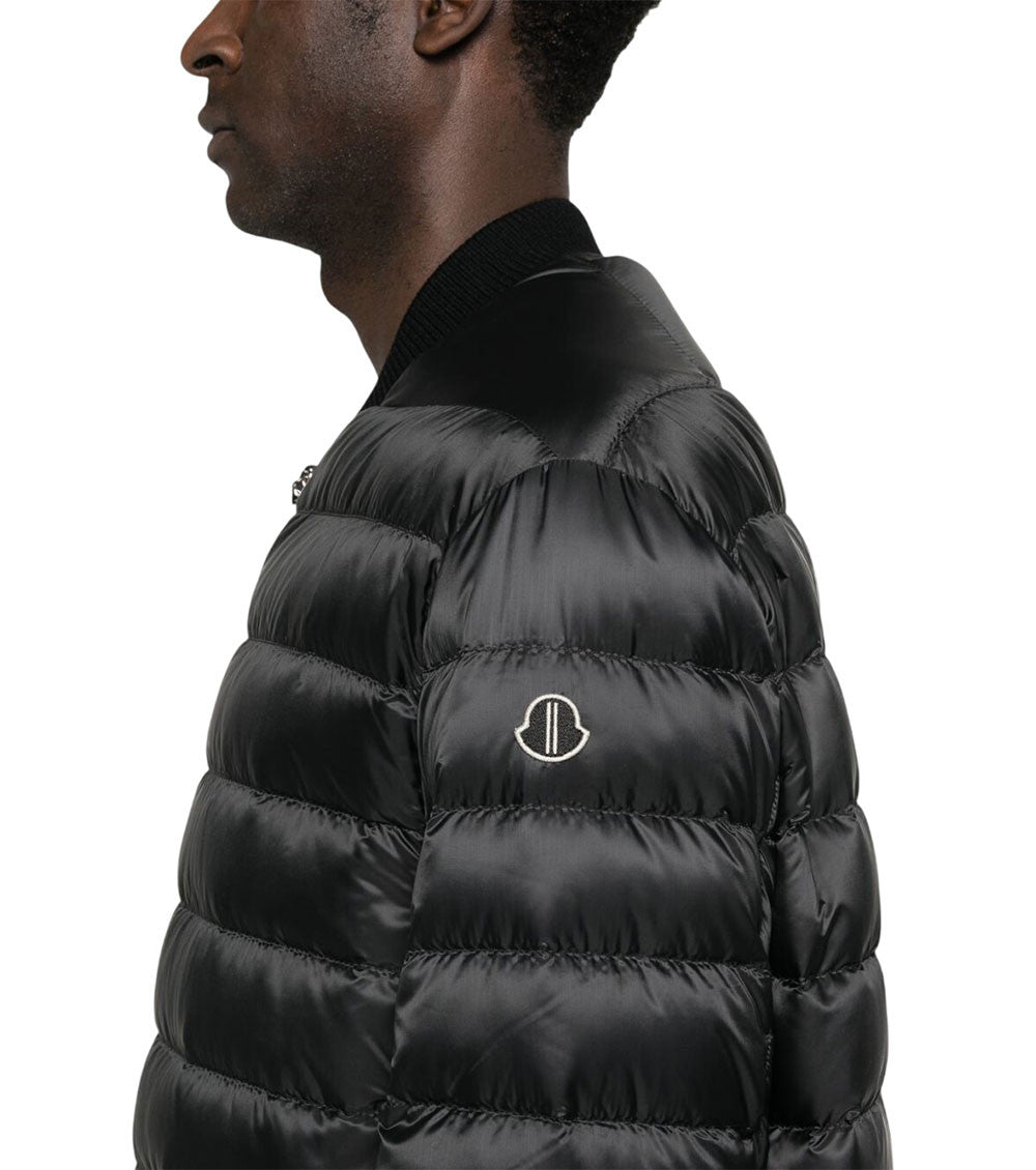 Black Quilted Mock Collar Jacket 4