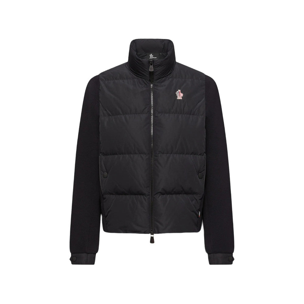 Black Quilted Mock Collar Jacket 1