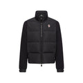Black Quilted Mock Collar Jacket 1