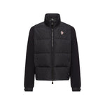 Black Quilted Mock Collar Jacket 1
