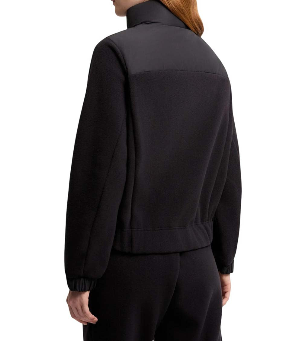 Black Quilted Mock Collar Jacket 2