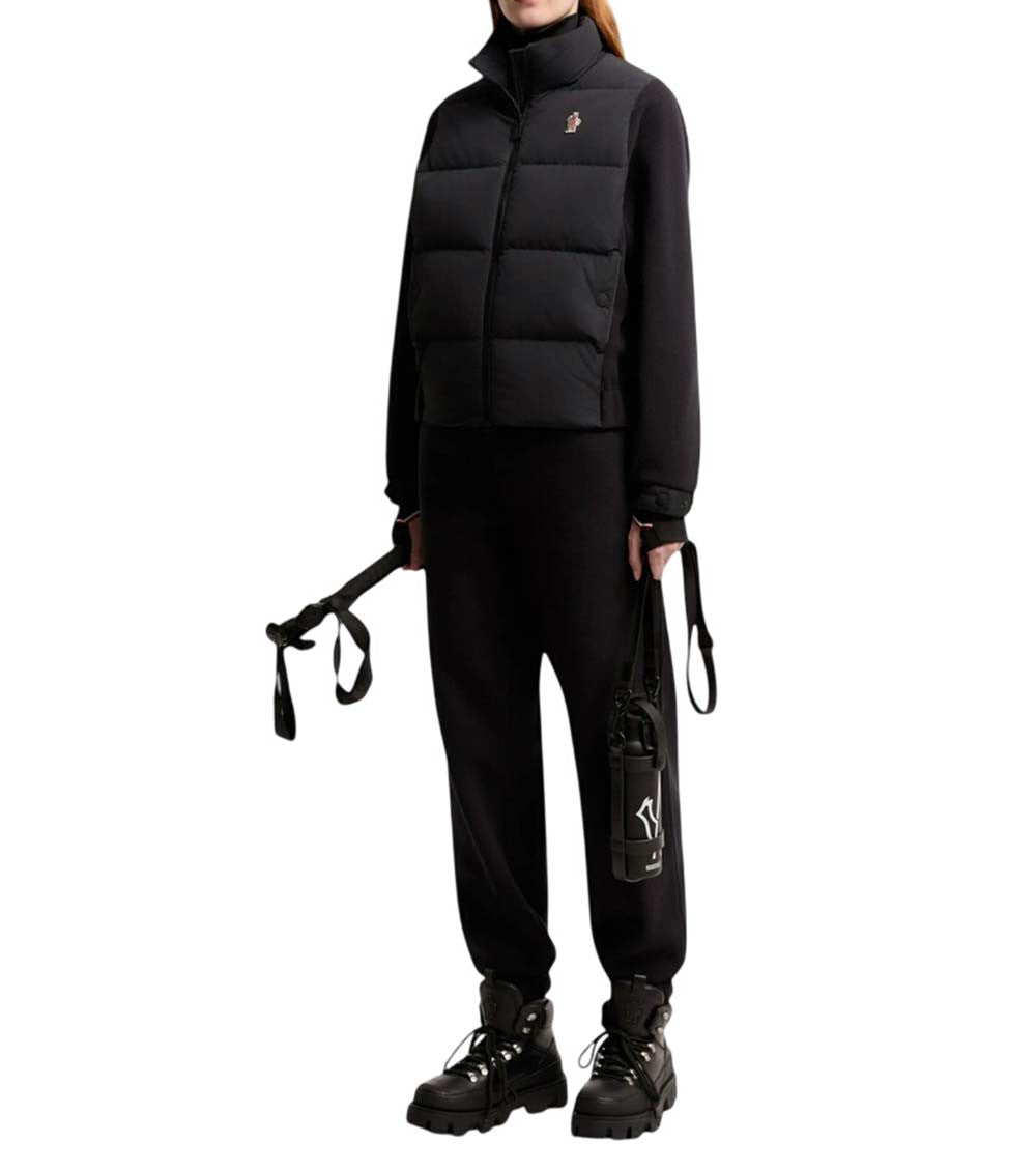 Black Quilted Mock Collar Jacket 3