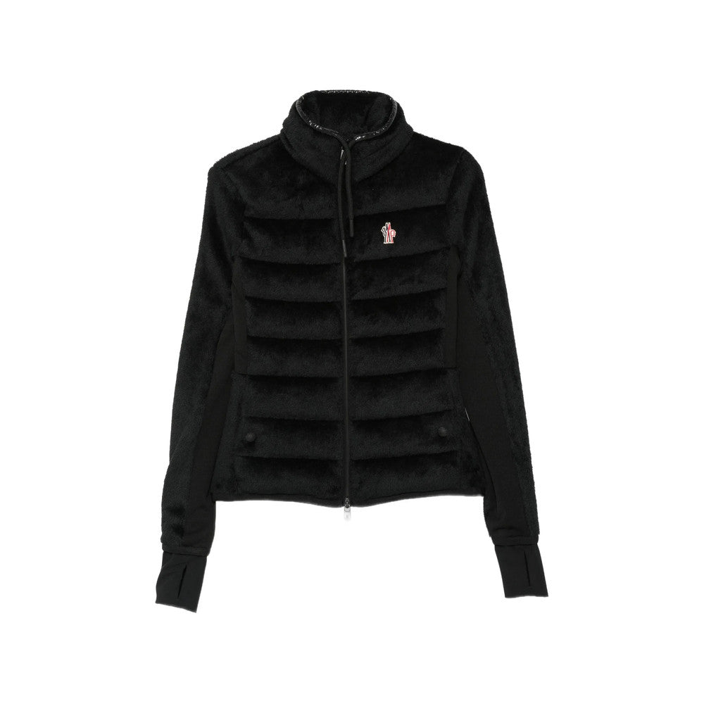 Black Qulited Mock Collar Jacket 1